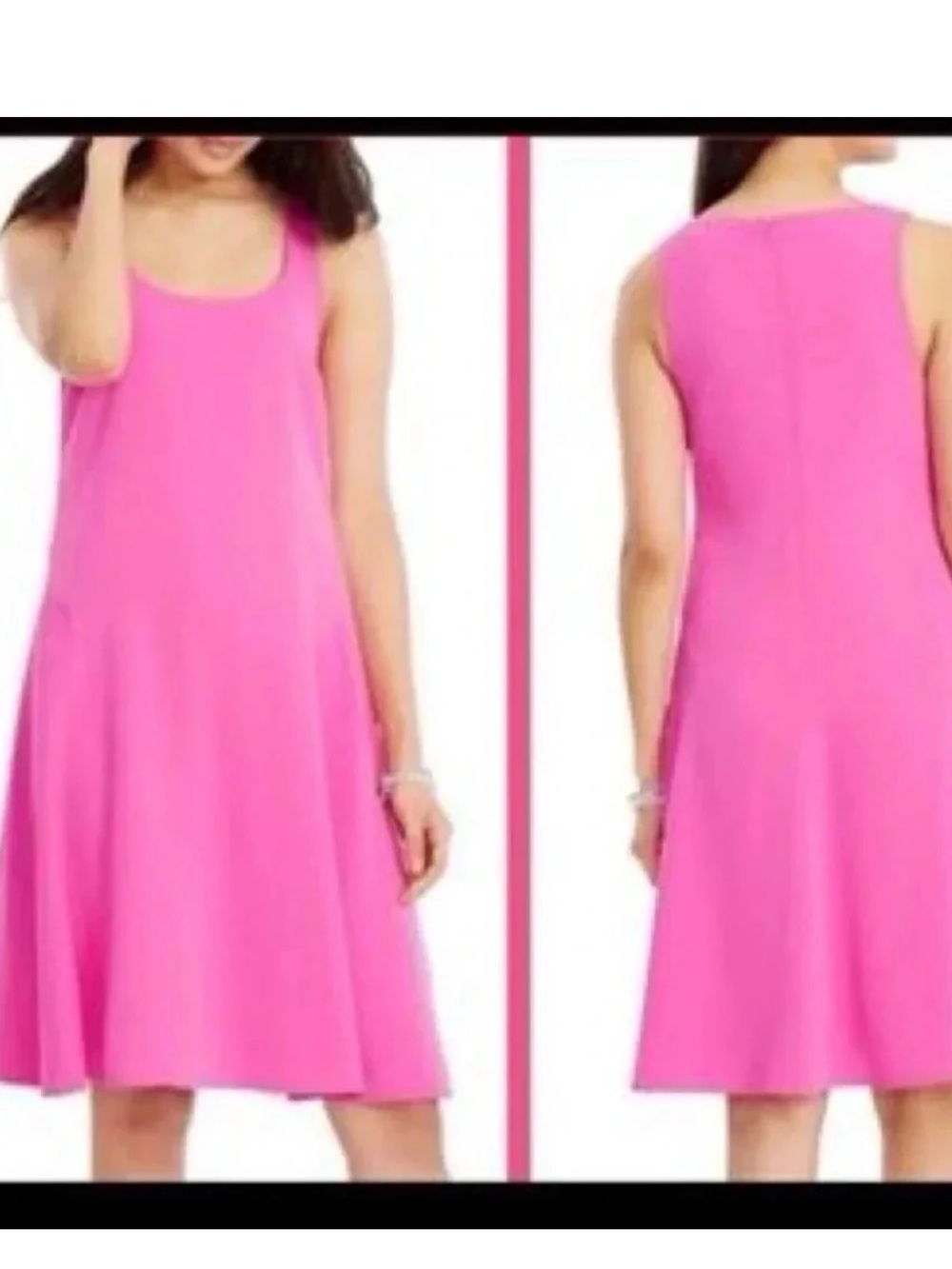 Lauren Ralph Lauren Dress Women 20W Hot Pink Sleeveless Tank A Line Midi Lined